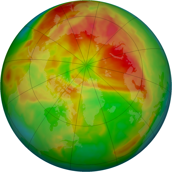 Arctic ozone map for 07 April 2012